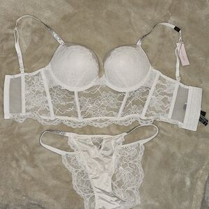 Victoria's Secret White Lace Bra Set